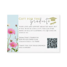 Tarjeta de regalo para graduación de flores silves