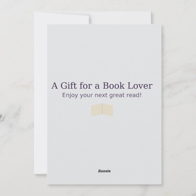Tarjeta de regalo para los amantes del libro - Ele (Reverso)