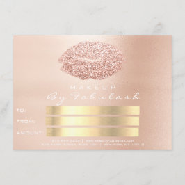 Tarjeta de regalo para los labios de maquillaje de