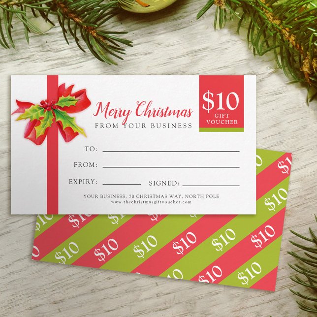 Tarjeta de regalo para navidades cinta roja y verd (Subido por el creador)