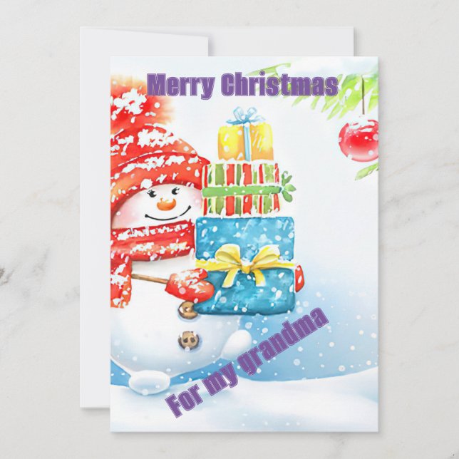 Tarjeta de regalo para Navidades Snowman (Anverso)