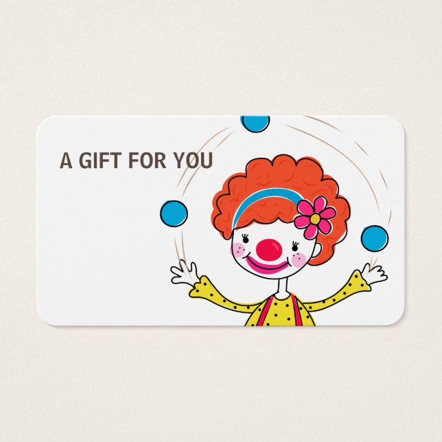 Tarjeta de regalo para payasos de malabarismo, Cer (Frente)