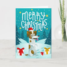 Tarjeta de regalo para perro navidad