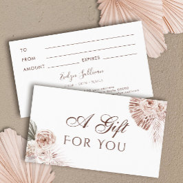 Tarjeta de regalo para rosas Boho