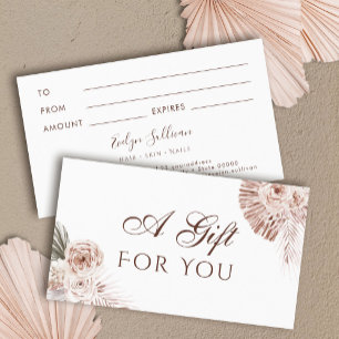 Tarjeta de regalo para rosas Boho