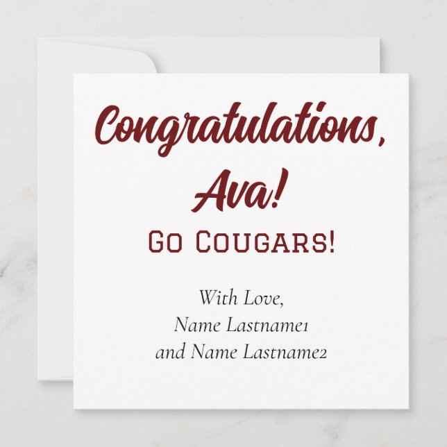 Tarjeta de regalo personalizada del Colegio de Cha (Anverso)