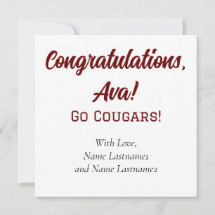 Tarjeta de regalo personalizada del Colegio de Cha