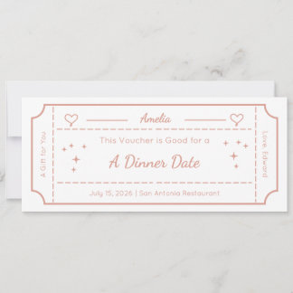 Tarjeta de regalo personalizada para cena