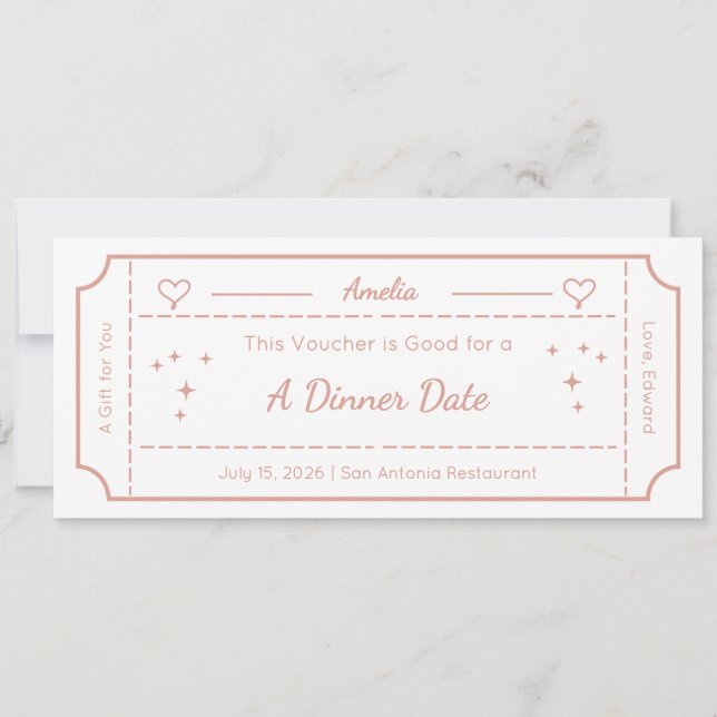 Tarjeta de regalo personalizada para cena (Anverso)