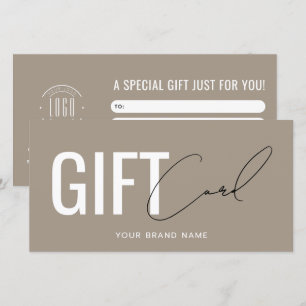 tarjeta de regalo profesional con logotipo moderno