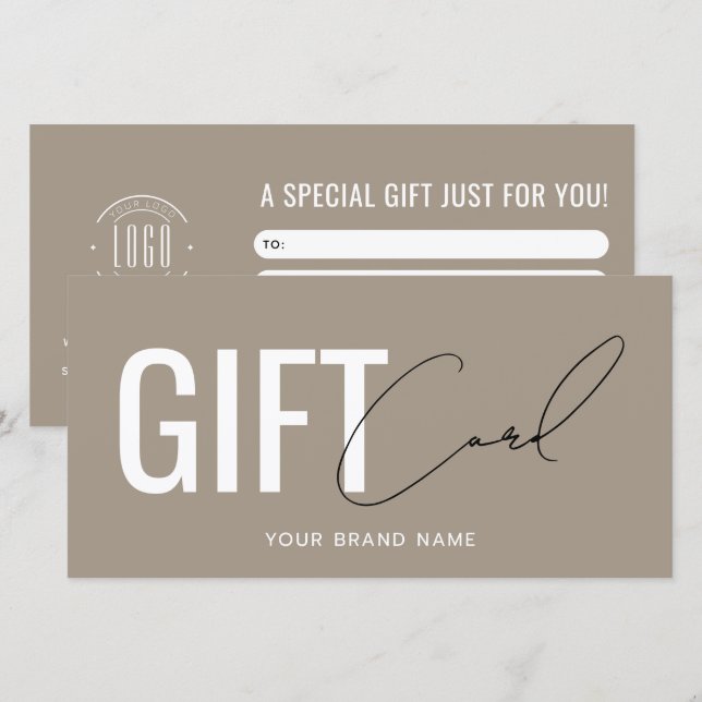 tarjeta de regalo profesional con logotipo moderno (Anverso / Reverso)