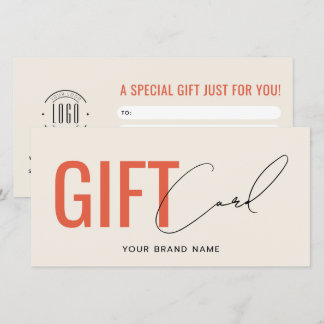 Tarjeta de regalo profesional de logotipo moderno 