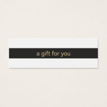 Tarjeta de regalo rayada negra y blanca