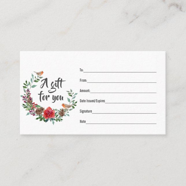 Tarjeta de regalo Red Robin para navidades (Anverso)