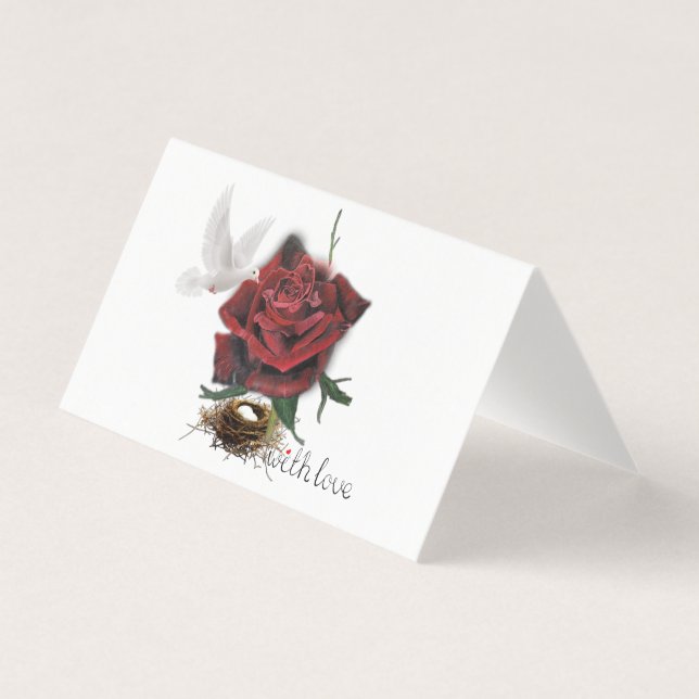 Tarjeta de regalo Red Rose Dove Love (Anverso)