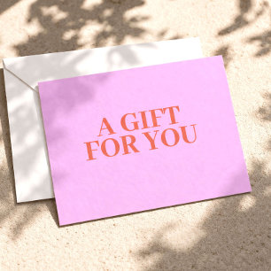 Tarjeta de regalo rosa de boutique de lujo minimal