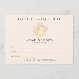 Tarjeta de regalo rosa para rociadores con logotip