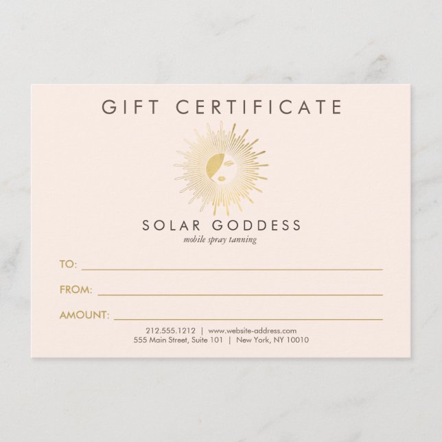 Tarjeta de regalo rosa para rociadores con logotip (Anverso)