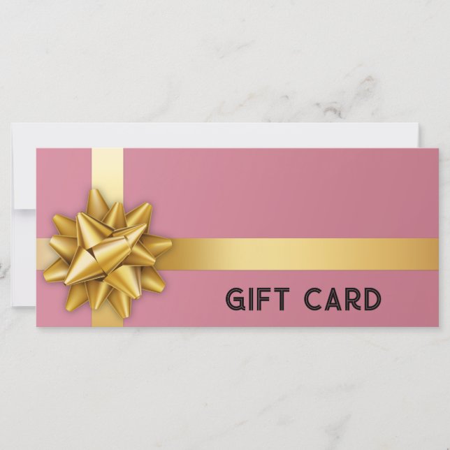 Tarjeta de regalo rosa trendy de cinta satinada co (Anverso)