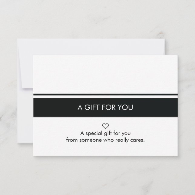 Tarjeta de regalo sencilla de borde blanco negro (Anverso)
