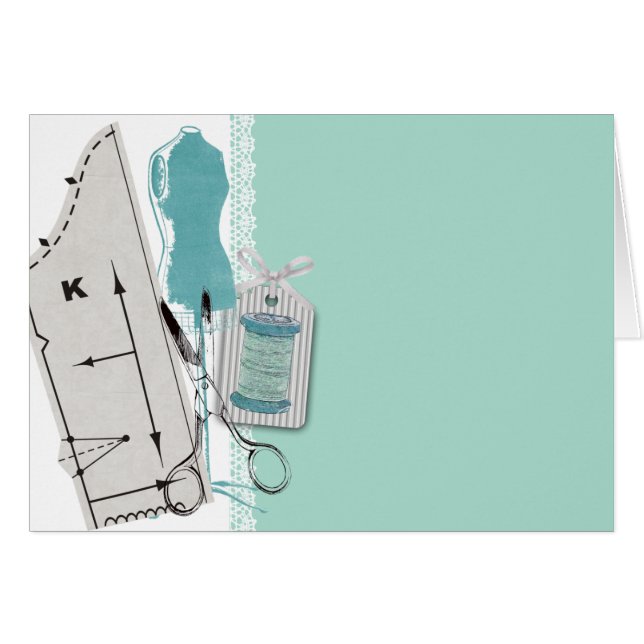 Tarjeta de regalo simulada de costura del vestido (Anverso (Horizontal))