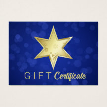 Tarjeta de regalo Star Blue Bokeh para Navidades d