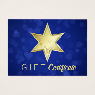 Tarjeta de regalo Star Blue Bokeh para Navidades d