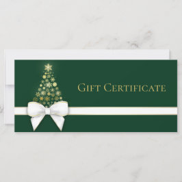 Tarjeta de regalo verde Bow de árbol de navidad co