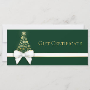 Tarjeta de regalo verde Bow de árbol de navidad co