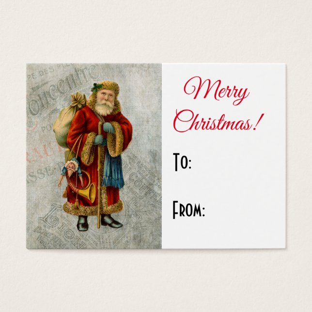 Tarjeta de regalo vintage Christmas Santa (Frente)