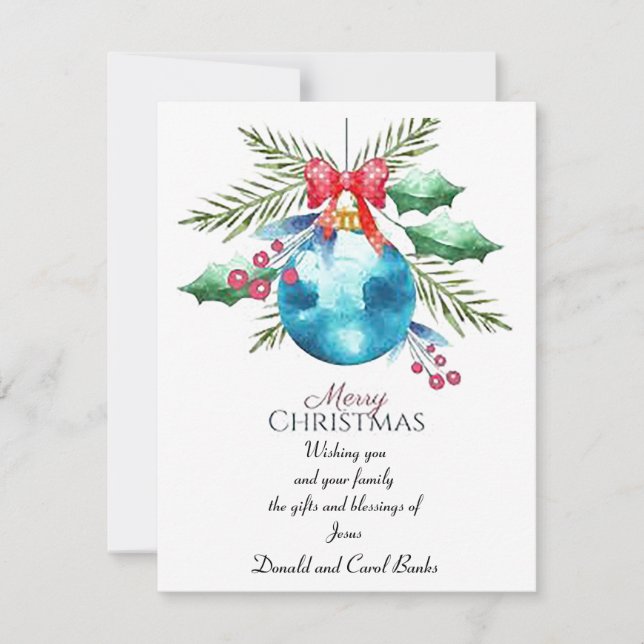 Tarjeta de regalo y bendición para Navidades plano (Anverso)