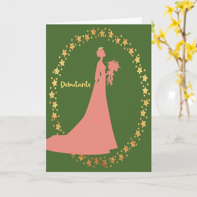 Tarjeta de regalo y felicitaciones para Debutante (flor amarilla)