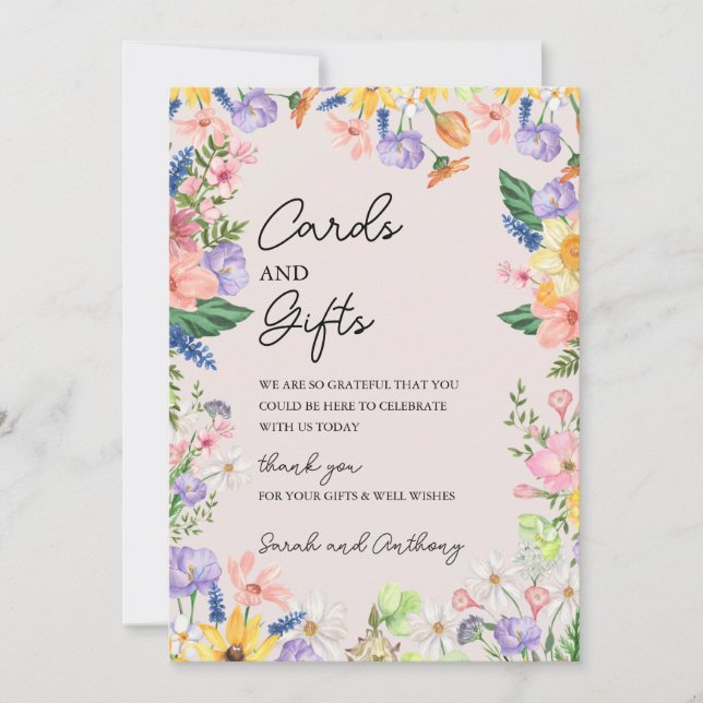 Tarjeta de regalo y tarjetas de boda de primavera  (Anverso)