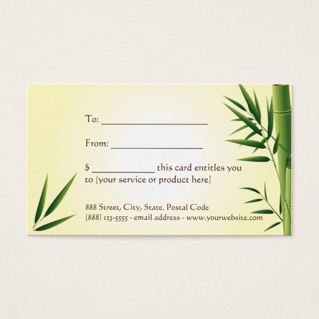 Tarjeta de regalo Zen Massage ı (Frente)