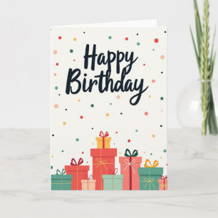 Tarjeta de regalos con guión de cumpleaños alegre