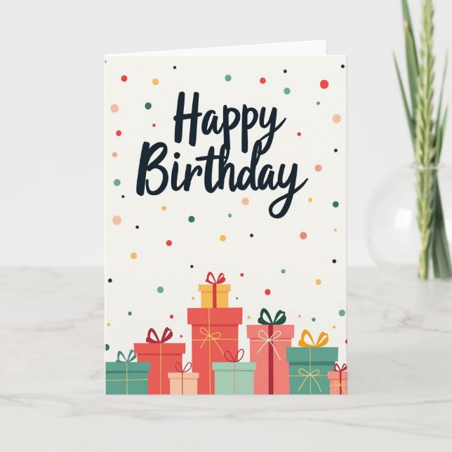 Tarjeta de regalos con guión de cumpleaños alegre (Anverso)