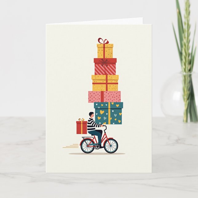 Tarjeta de regalos de bicicleta de cumpleaños aleg (Anverso)