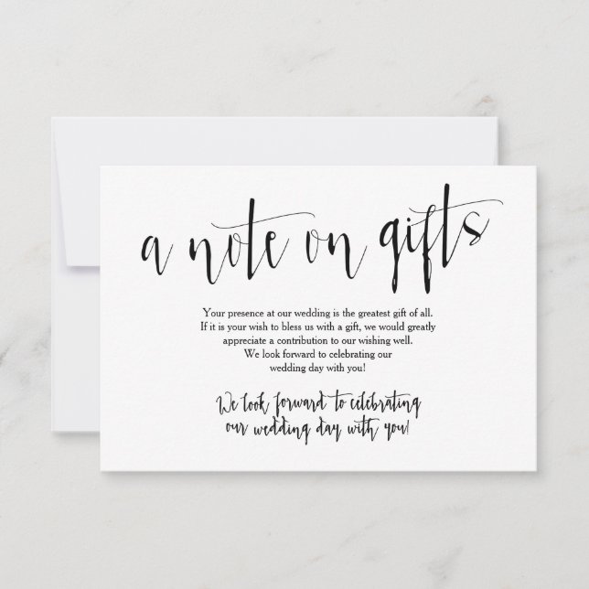 Tarjeta de regalos de boda rústicos (Anverso)