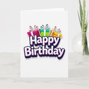 Tarjeta de regalos de cumpleaños en 3D