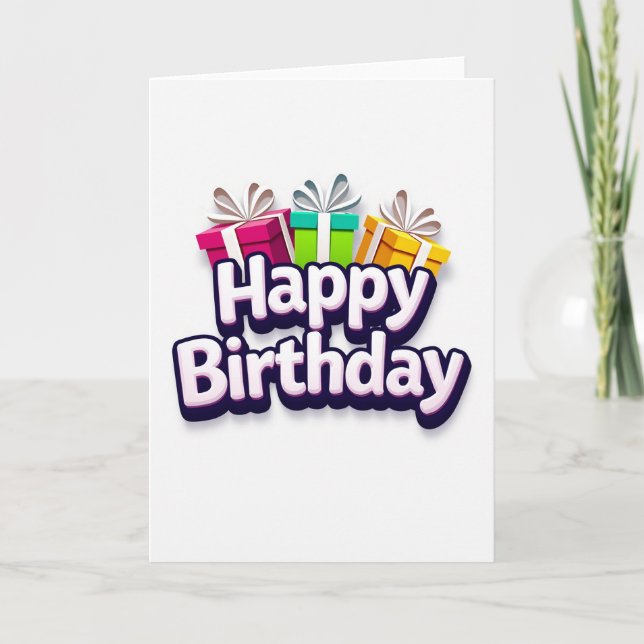 Tarjeta de regalos de cumpleaños en 3D (Anverso)