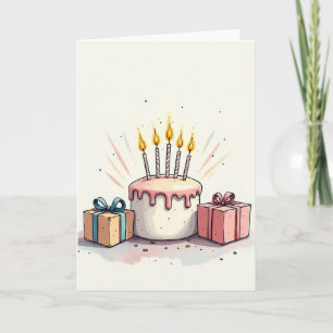 Tarjeta de regalos de fiesta de pastel