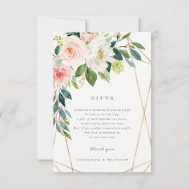 Tarjeta de regalos de primavera geométrica románti