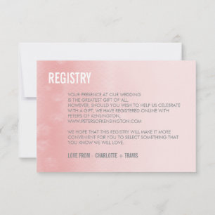 TARJETA DE REGISTRO acuarela ombre coral rosa simp