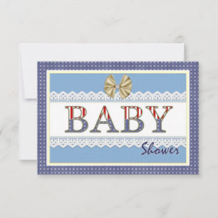 Tarjeta de registro Baby Shower de Blue Lace