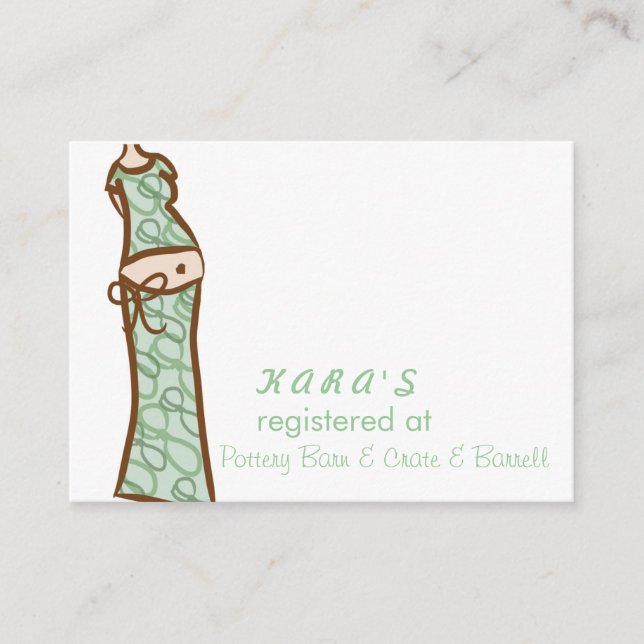tarjeta de registro de Baby Shower (Anverso)
