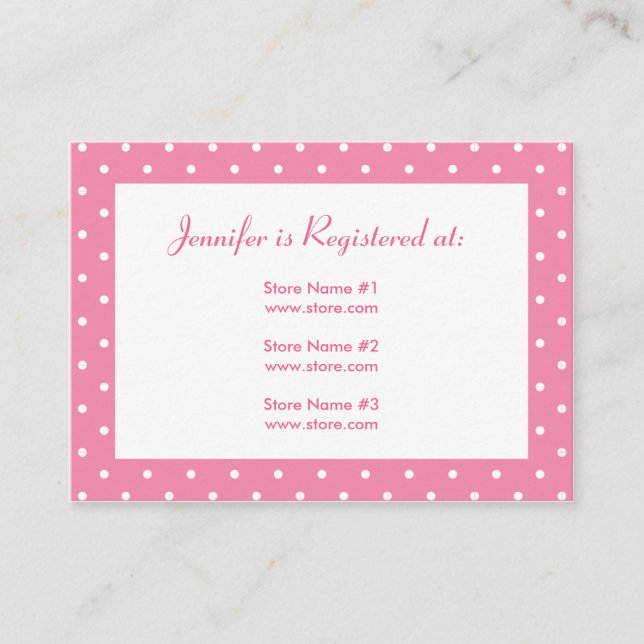 Tarjeta de registro de Baby Shower con fecha - pun (Anverso)