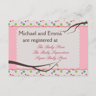 Tarjeta de registro de Baby Shower de la familia O