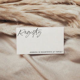 Tarjeta de registro de Baby Shower minimalista