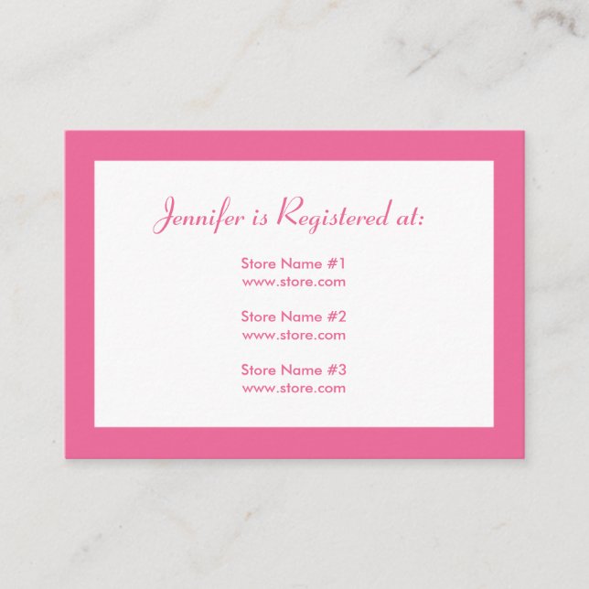 Tarjeta de registro de Baby Shower para cigüeñas - (Anverso)