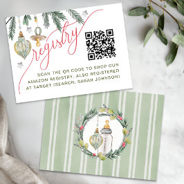 Tarjeta de registro de Baby Shower para Navidades 